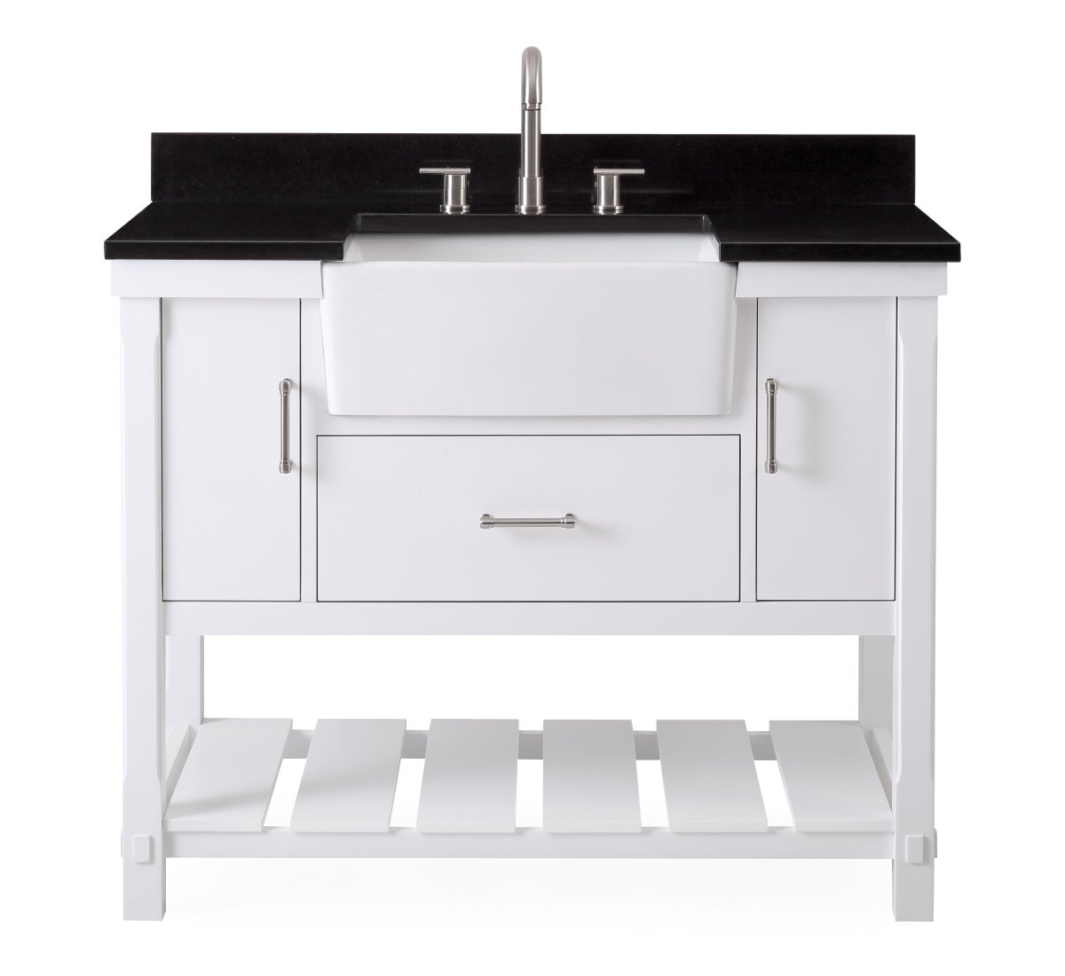 42-Inches Kendia Farmhouse Sink Bathroom Vanity - GD-7042-WT42-GT - Bentoncollections