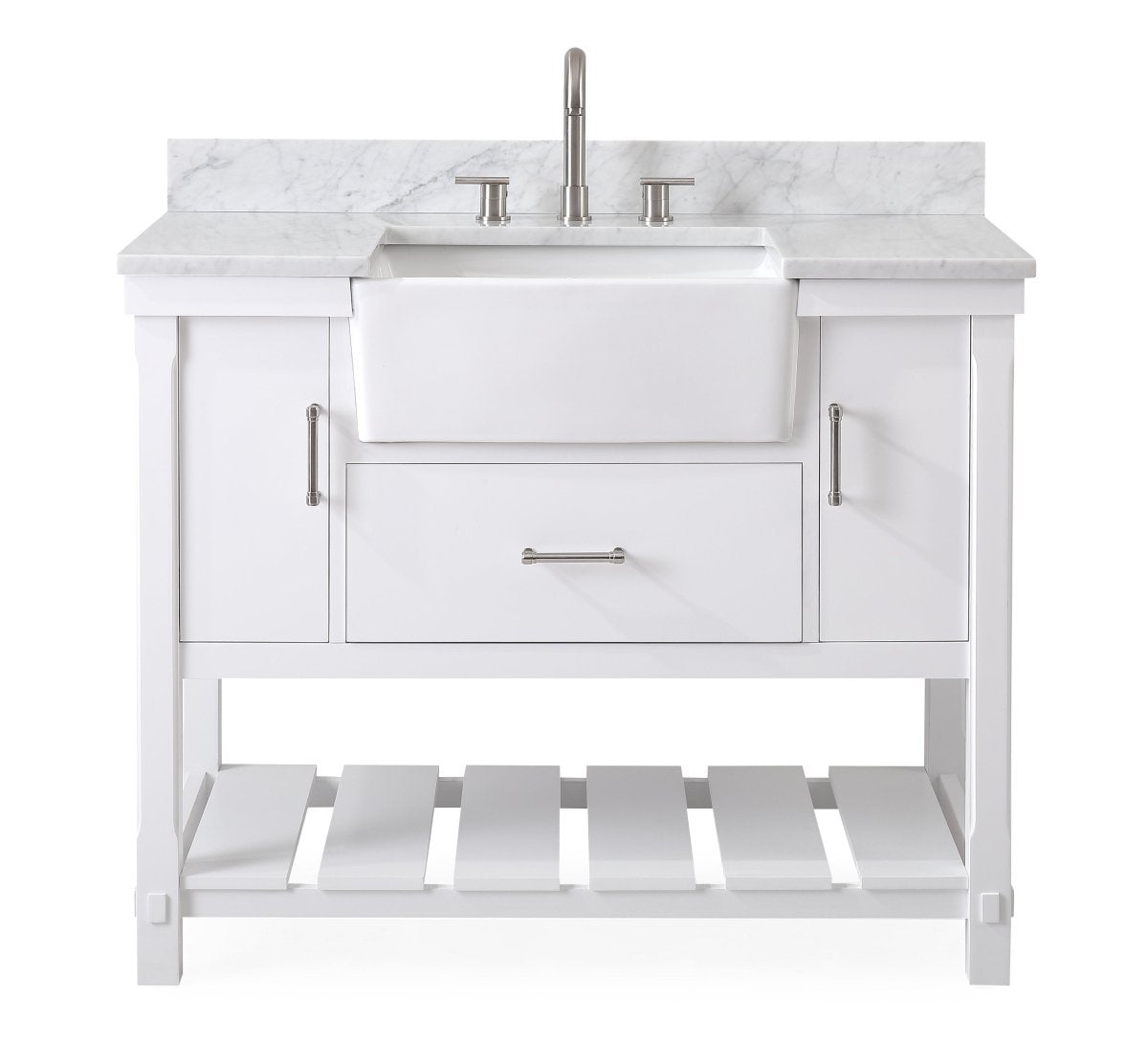 42-Inches Kendia Farmhouse Sink Bathroom Vanity - GD-7042-WT42-RA - Bentoncollections