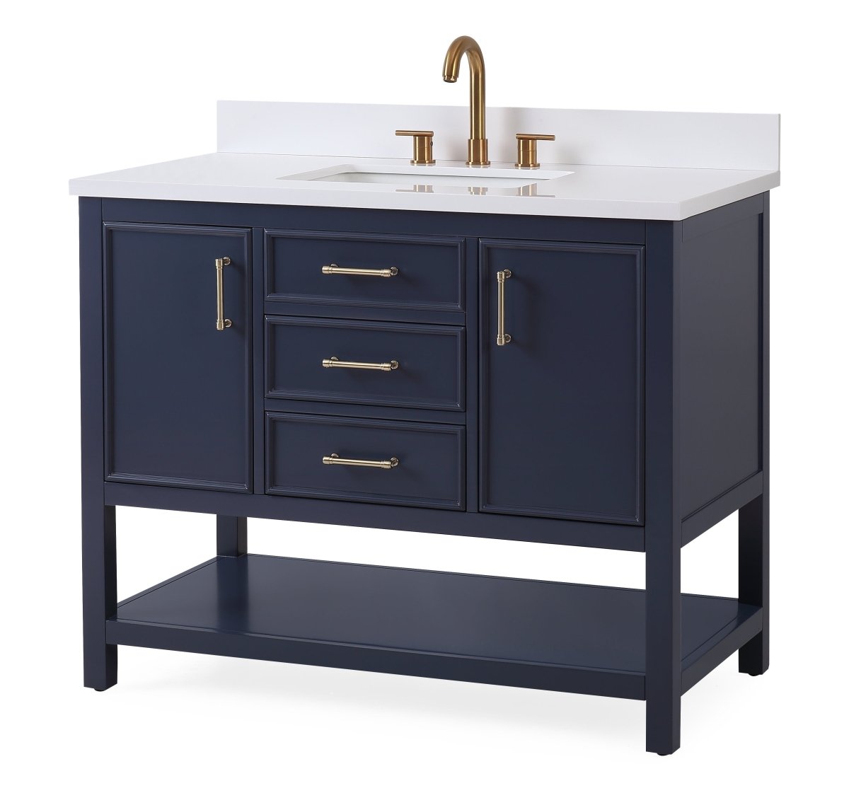 42" Tennant Brand Navy Blue Single Sink Bathroom Vanity - Felton SKU # 7220-NB42 - Bentoncollections