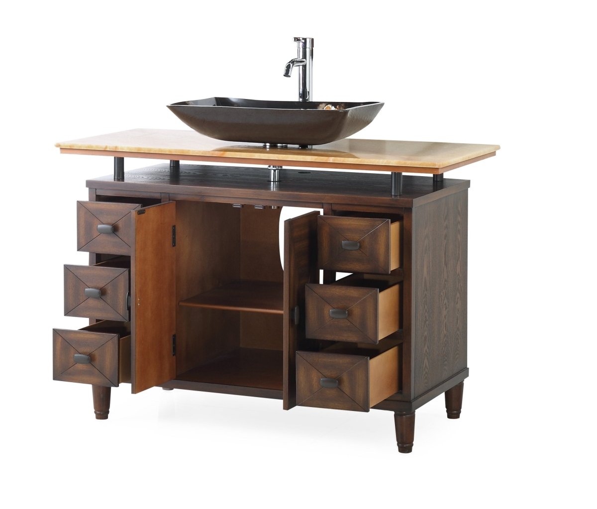 48" Benton Collection Verdana Vessel Sink Bathroom Vanity Model # Q0136-8XA - Bentoncollections