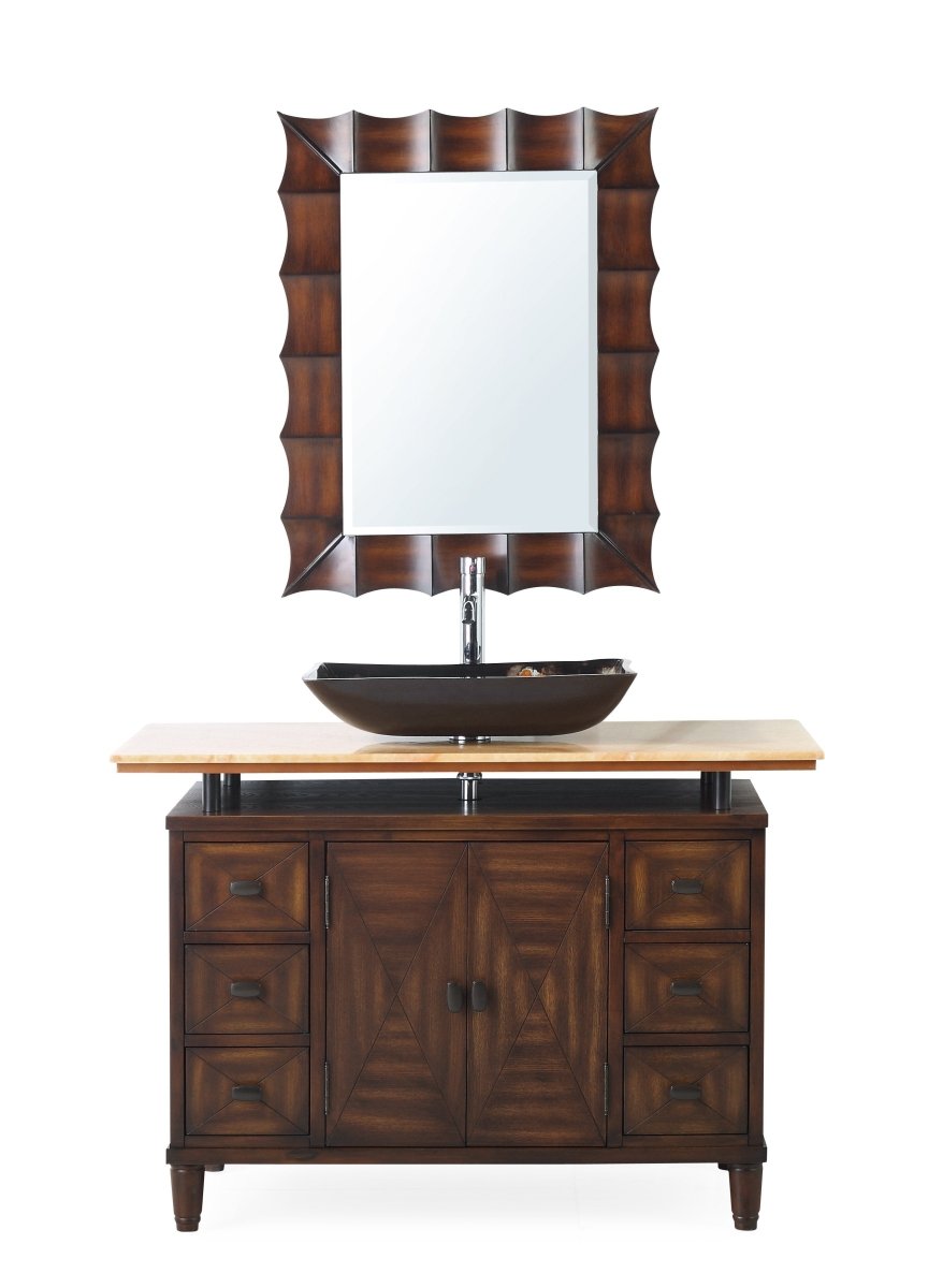 48" Benton Collection Verdana Vessel Sink Bathroom Vanity Model # Q0136-8XA - Bentoncollections