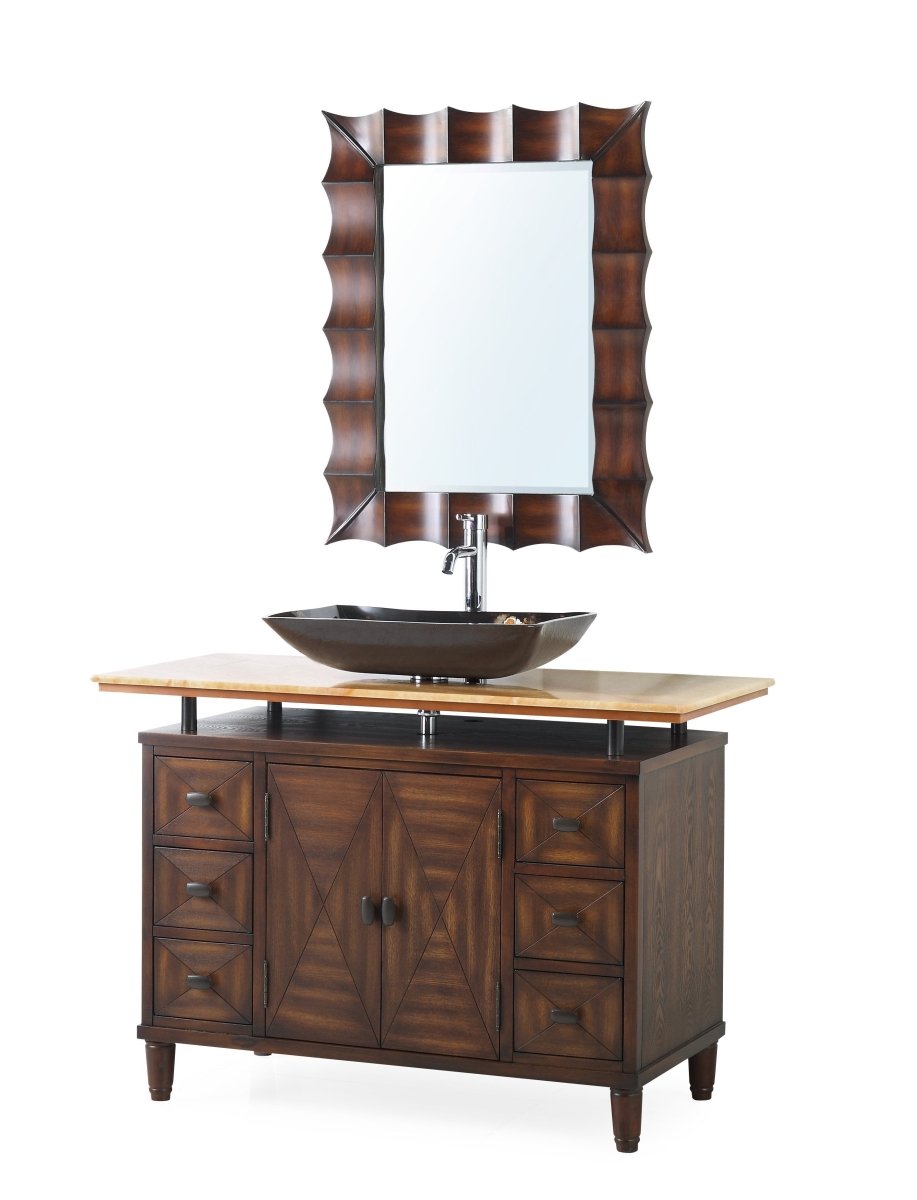 48" Benton Collection Verdana Vessel Sink Bathroom Vanity Model # Q0136-8XA - Bentoncollections