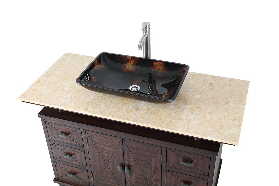 48" Benton Collection Verdana Vessel Sink Bathroom Vanity Model # Q0136-8XA - Bentoncollections