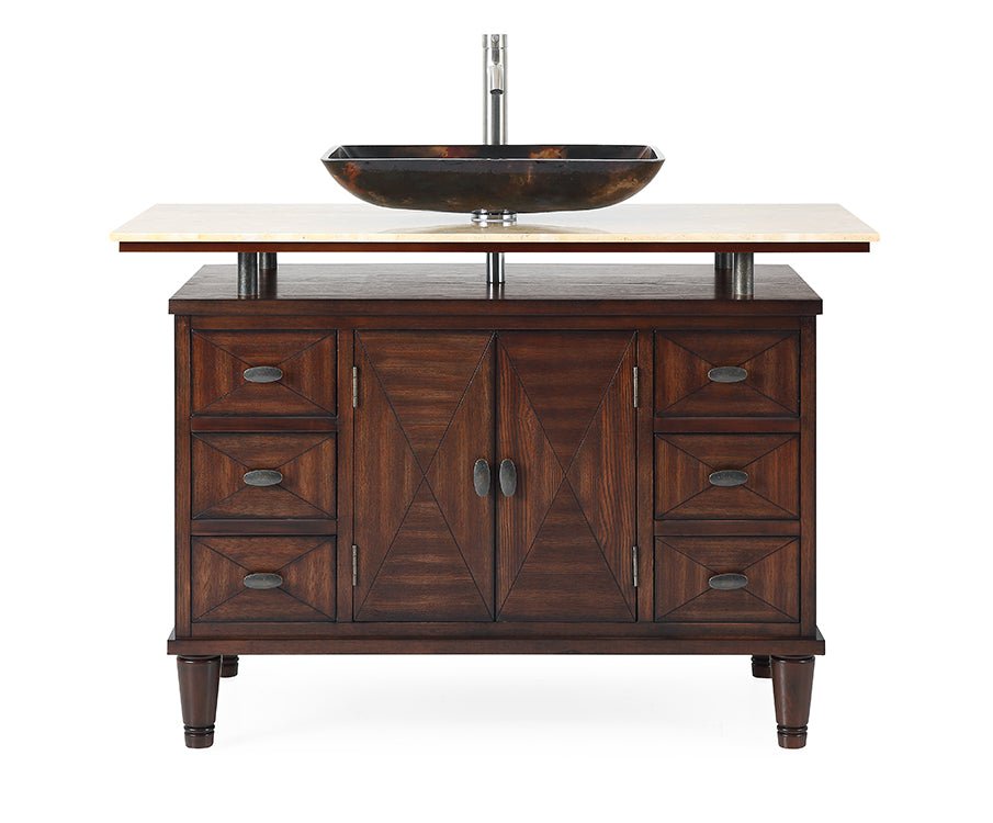 48" Benton Collection Verdana Vessel Sink Bathroom Vanity Model # Q0136-8XA - Bentoncollections