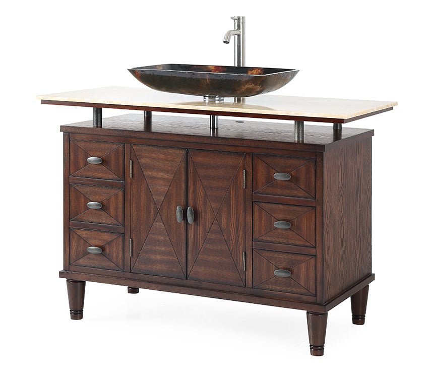 48" Benton Collection Verdana Vessel Sink Bathroom Vanity Model # Q0136-8XA - Bentoncollections