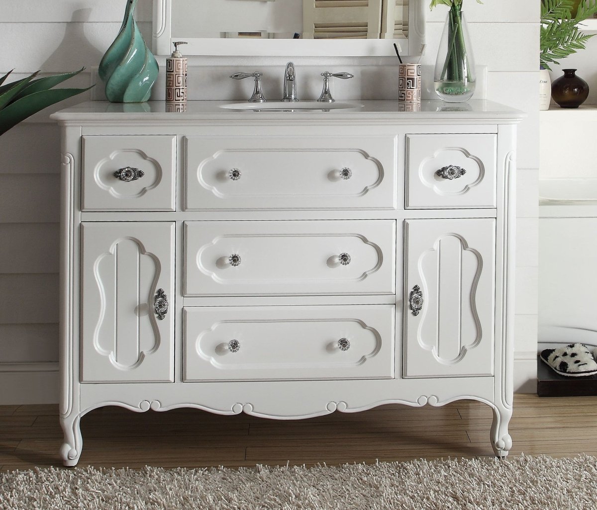 48” Knoxville Bathroom Sink Vanity - Benton Collection Model GD-1522W-48BS - Bentoncollections