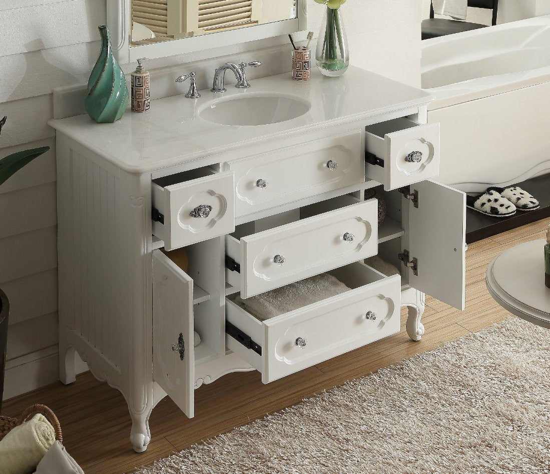 48” Knoxville Bathroom Sink Vanity - Benton Collection Model GD-1522W-48BS - Bentoncollections