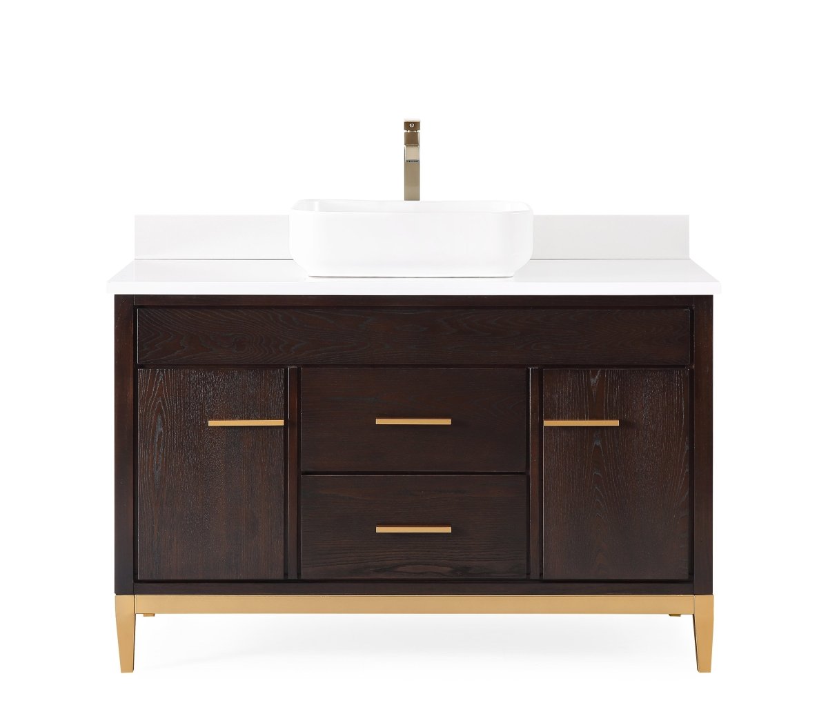 48" Tennant Brand Modern Style Beatrice Vessel Sink Bathroom Vanity - TB-9948DK-48QT - Bentoncollections