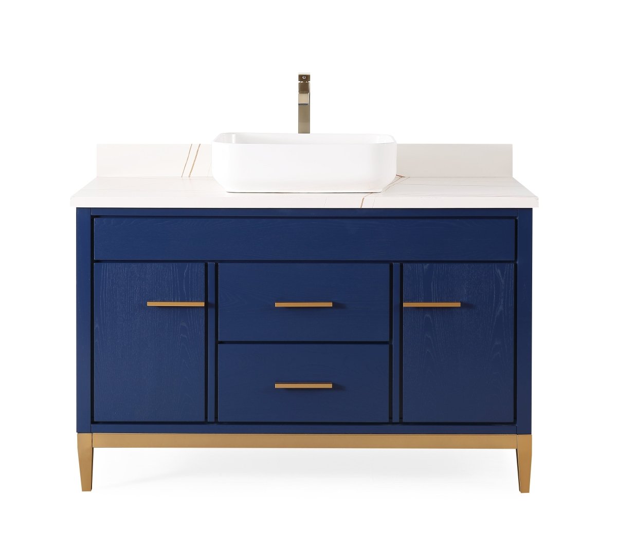 48" Tennant Brand Modern Style Beatrice Vessel Sink Bathroom Vanity - TB-9948VB-48QT-LP - Bentoncollections