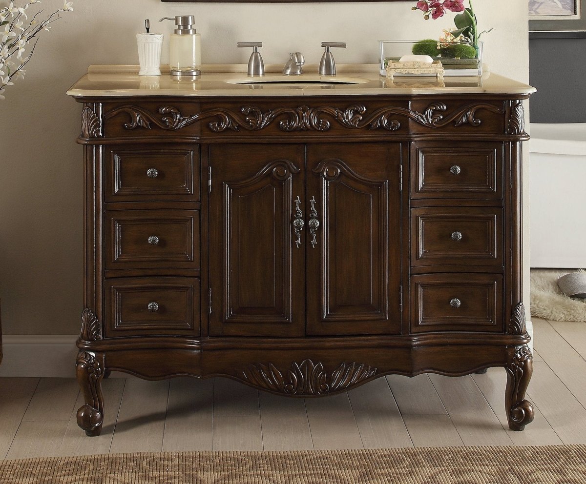 48" Traditional Style Single Sink Beckham Bathroom Vanity - SW-3882M-TK-48 - Bentoncollections