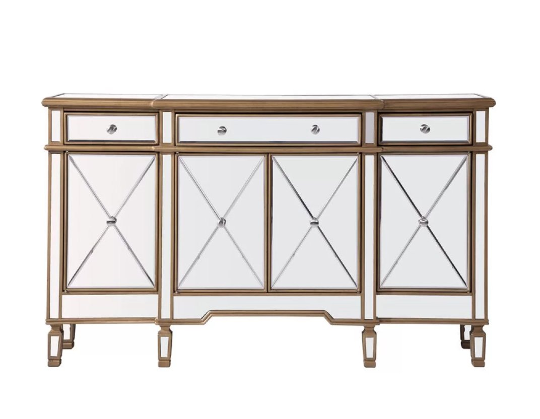 60" Andrea Mirrored Console - Model DH-427-304 - Bentoncollections