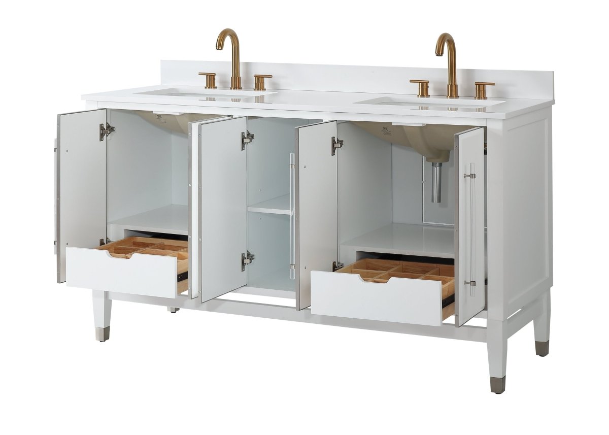 60" Tennant Brand Bertone Bathroom Sink Vanity - Model # Q164WT-D60QT - Bentoncollections