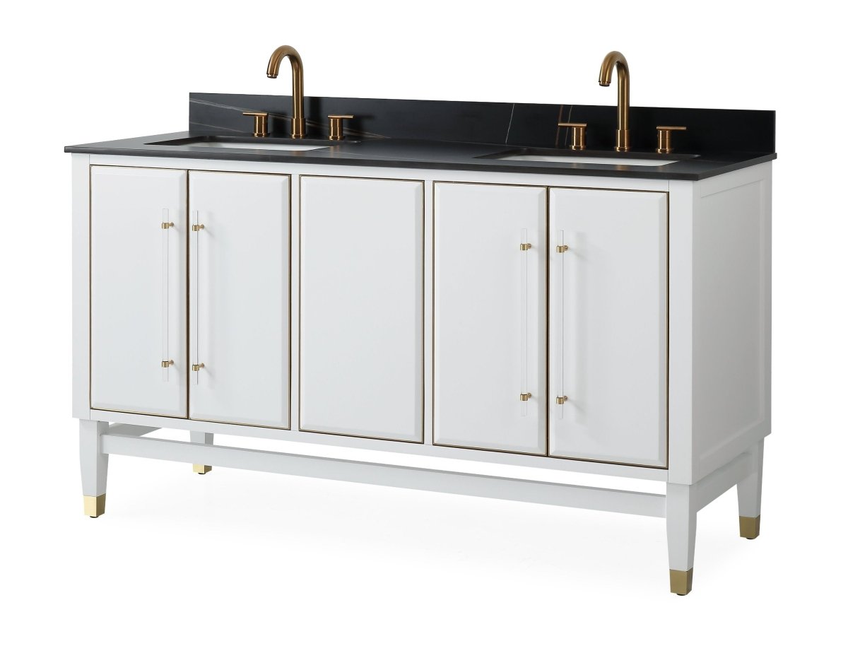 60" Tennant Brand Bertone Double Sink Bathroom Vanity - Model # Q164WT-D60GT - Bentoncollections