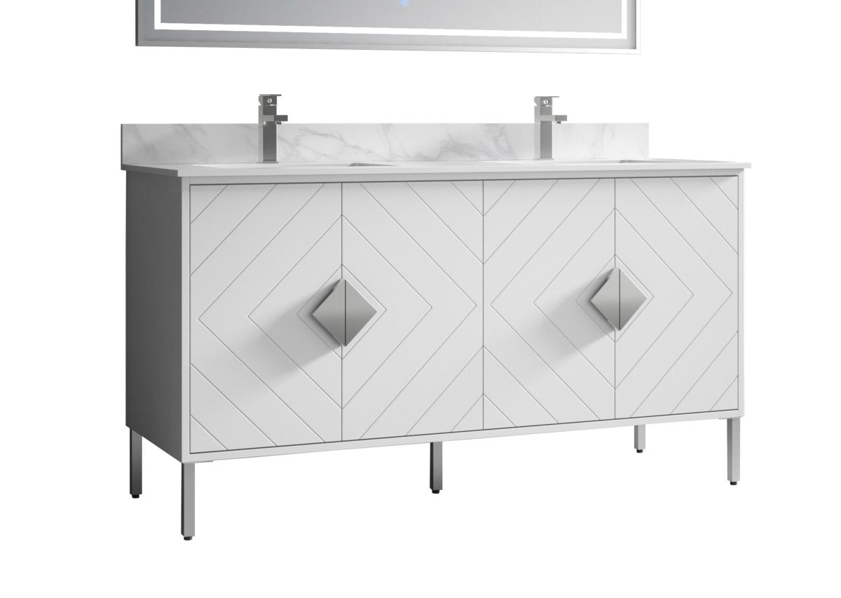 60" Tennant Brand Eileen Modern Style Double Sink Bathroom Vanity - AC-66WT60 - Bentoncollections