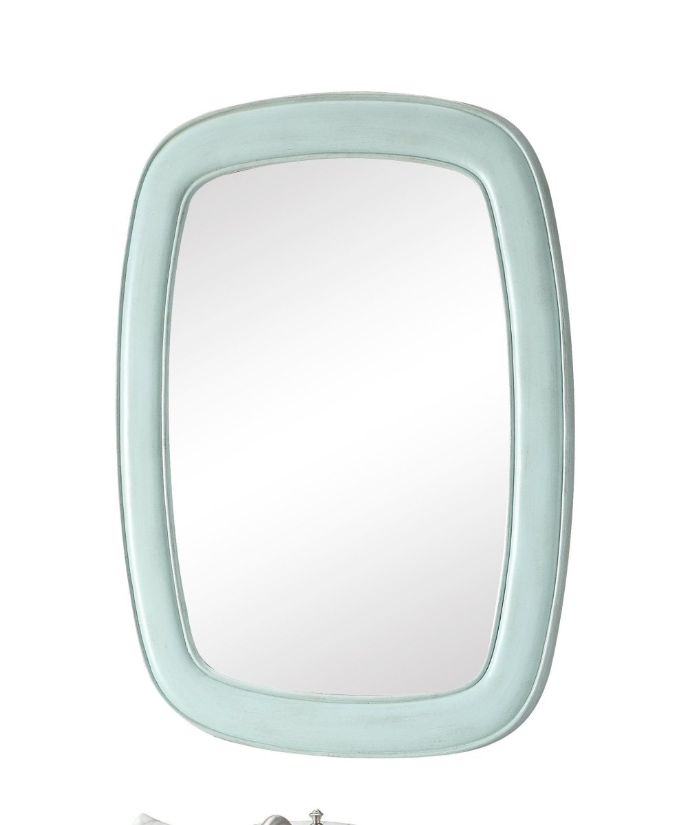 Termoli 36-Inch Light Blue Frame Modern Style Wall Mirror 1033BU-MIR - Bentoncollections